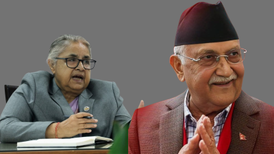 प्रधानमन्त्री कार्कीसँग एमाले अध्यक्ष ओलीको भेटवार्ता